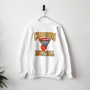 True Vintage 80's Agoura High School Chargers Basketball Raglan Sweatshirt USA